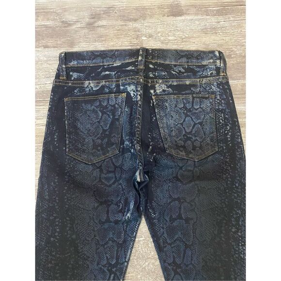Hudson Jeans Skinny Blue Dark Wash Snakeskin Print Crop Stretch Women’s Sz 26 - Picture 6 of 6
